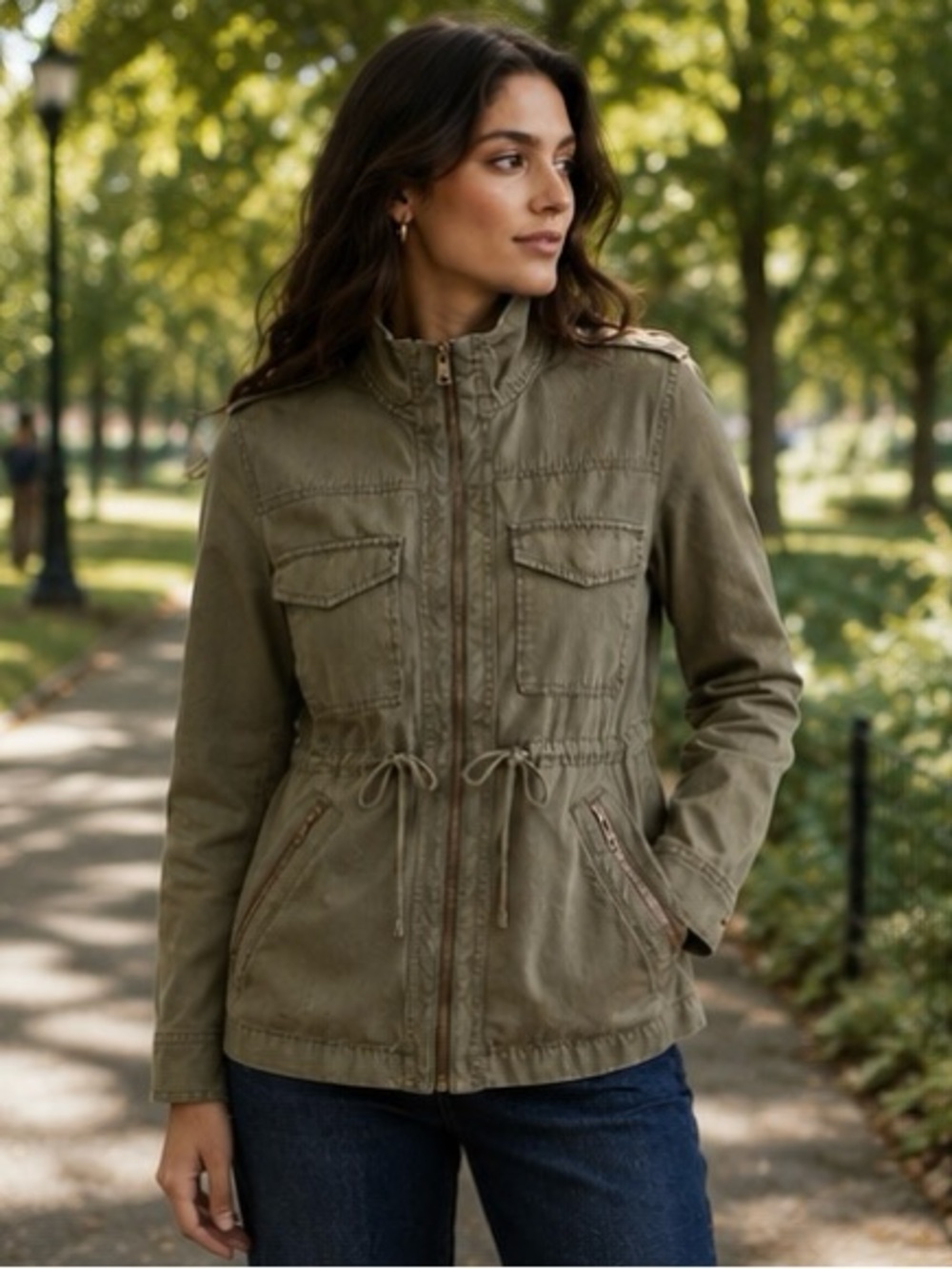 J.Crew Military Jacket Olive Green Cotton Utility Field Heritage Gorpcore XS